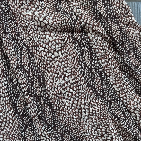 Anthropologie Snake Print Skirted Wide-Leg Pants in Brown Sz 10 - Picture 7 of 10